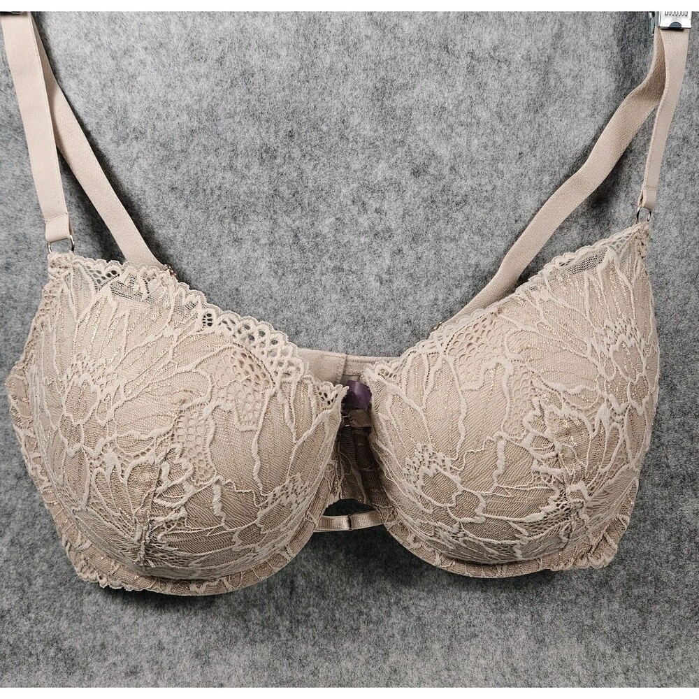 Adored by Adore Me Elizabeth Beige Sand Underwire Floral Embroidered Bra‎ 40D
